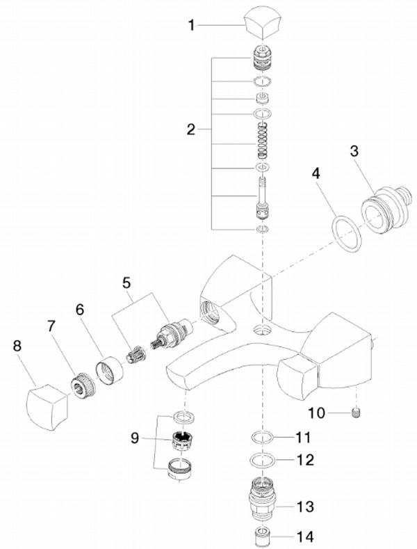Villeroy & Boch Square WallMounted Bath Mixer and Shower Set 25100910